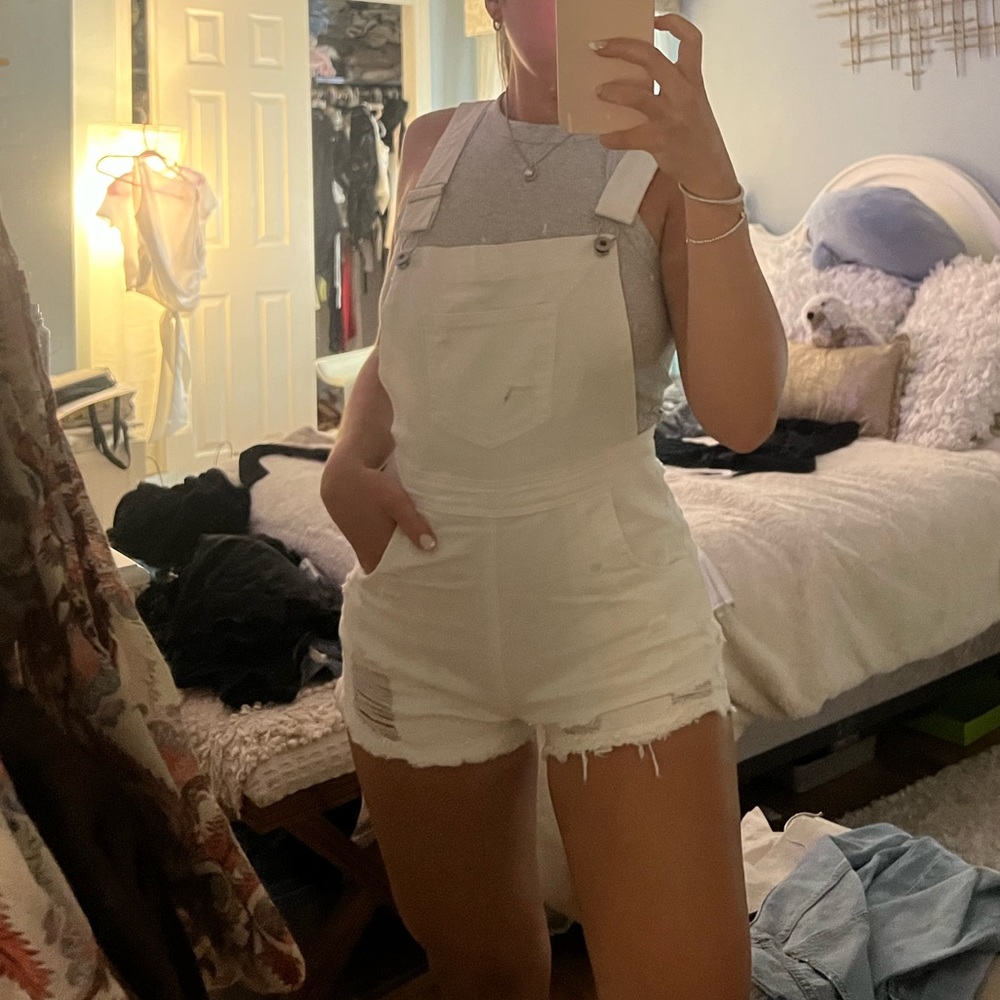 White Overall Romper 🤍